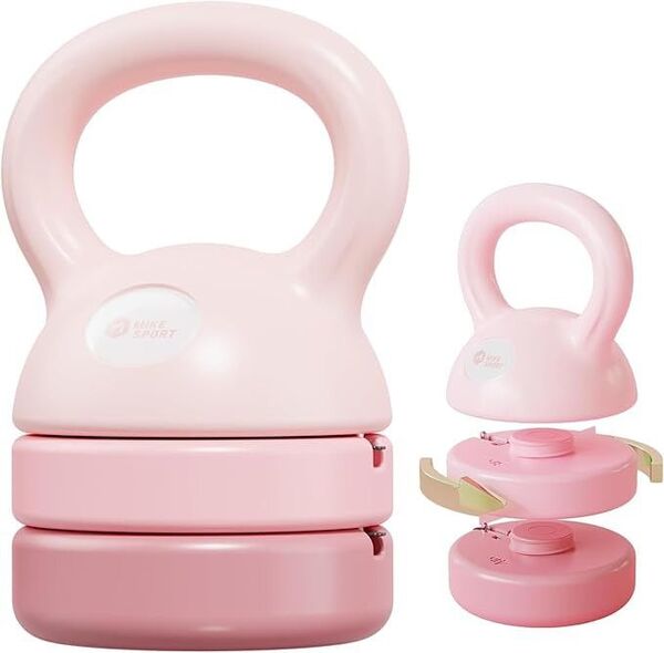 MIKE SPORT 可変式ケトルベル 3in1 初心者向け 5LB 8LB 12LB プレート調節可能 自宅トレーニングジム