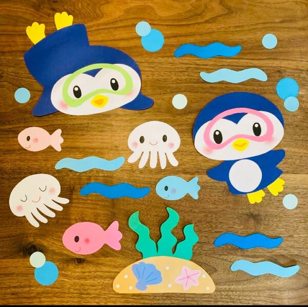 壁面飾り 夏 海 ペンギン 7月 8月 保育園 幼稚園