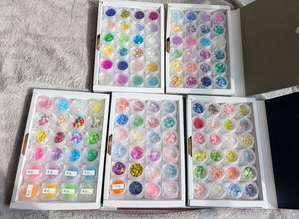【商品No.20】隠れ工房グリーンオーシャンブック型収納BOX入りレジン封入素材セット☆シャカシャカ封入アクセサリー☆