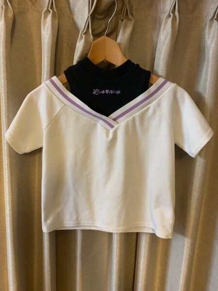 ピアモン PIAMON キッズ 子供 肩あきトップス 130 Tシャツ 半袖