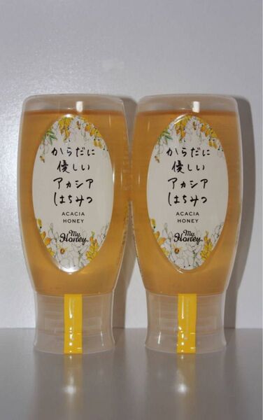 マイハニー 非加熱 アカシア生はちみつチューブタイプ 500g×2本