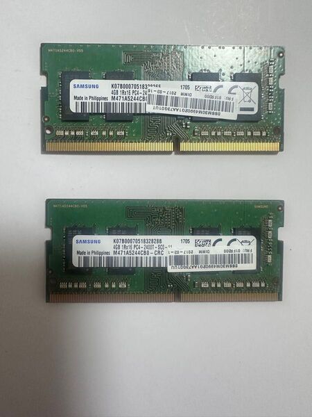 8GB SAMSUNG 4GB メモリ PC4-2400T 4GBx2枚=8GB