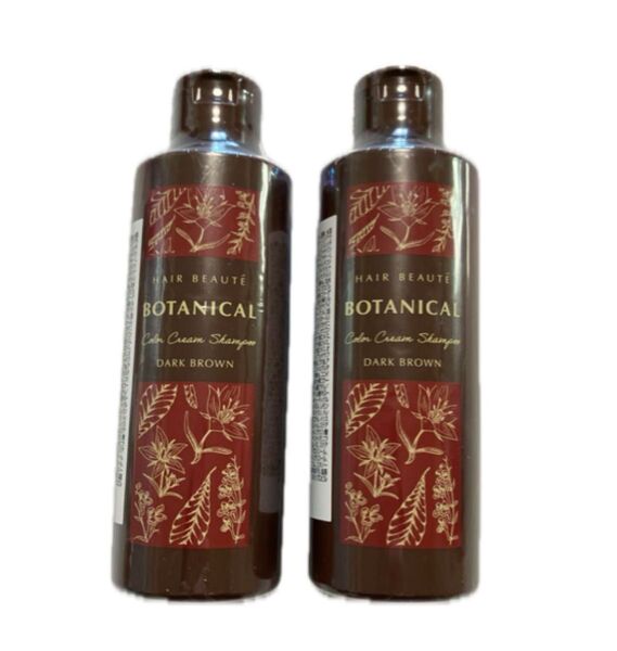 ヘアボーテ ボタニカルカラークリームシャンプー ダークブラウン 200ml 2本セット 送料無料