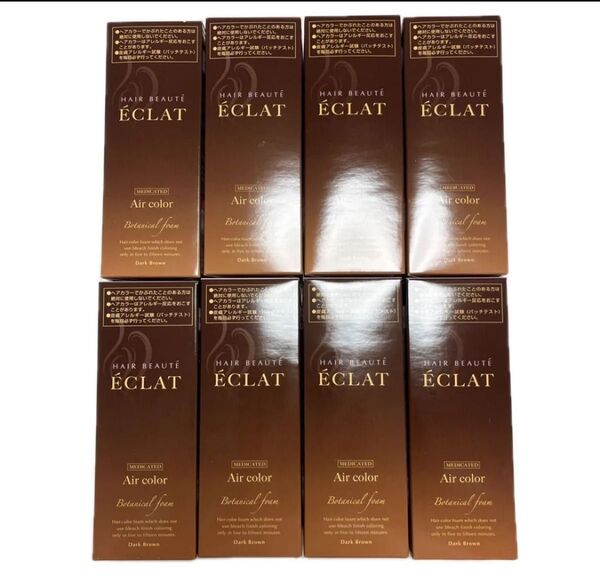 ヘアボーテ エクラ エアカラーフォーム 白髪用 ダークブラウン 8個 新品未開封 送料無料