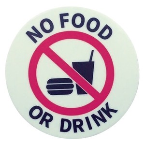 US SECURITY SIGN STICKER NO FOOD CIRCLE　セキュリティサイン