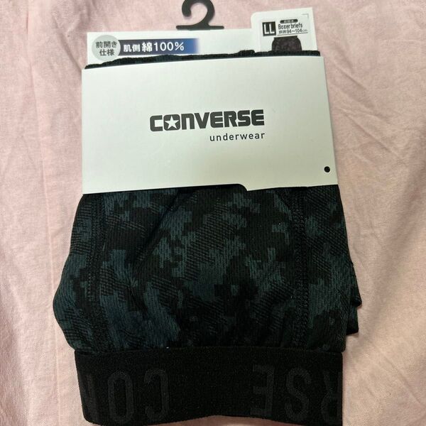 LL CONVERSE ボクサーブリーフ LL メンズ ブラック 肌側綿100% 未使用 前びらき