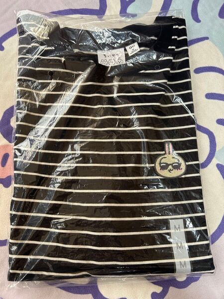 GU ちいかわコラボ 黒 ボーダーTシャツ 新品 Mサイズ うさぎ