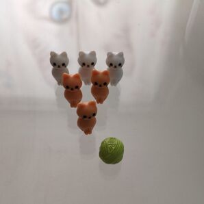 猫 ミニチュア ボーリング 5体セット