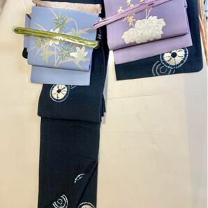 ★美品★吉澤与市 帯2本 着物 春 秋 正絹 デザイン 伝統工芸 作家 着物セット