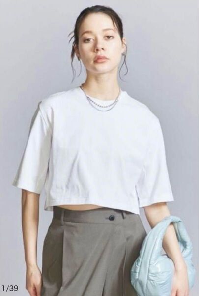★新品タグ付★ユナイテッドアローズ コットンクロップドクルーネックTシャツ M L 相当