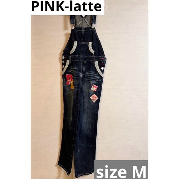 価格相談× 最終価格 PINK-latte ピンクラテ デニム オーバーオール パンツ ジーンズ Y2K 平成 レトロ 古着