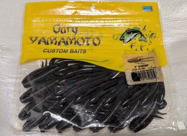 ゲーリーヤマモト Gary YAMAMOTO 4インチシュリンプ 4”SHRIMP ブラック/レッドフレーク