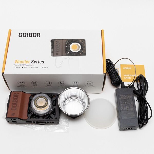 【美品】COLBOR W60 COB LED 撮影ライト ビデオライト 60W 2700-6500K CRI97+ APP制御