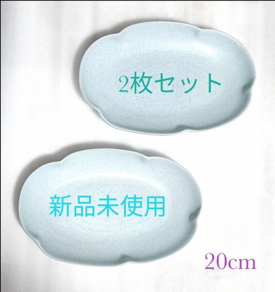 ゆらり雲のお皿 2枚セット20cm 楕円 深皿 新品未使用 送料無料