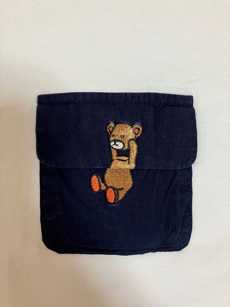 ★レア★ グラニフ コントロールベア 刺繍ポケットTシャツ M お食事中