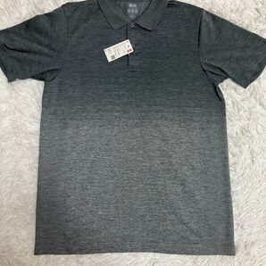 新品未使用タグ付き ユニクロ ドライEX グラデーションポロシャツ L Gray