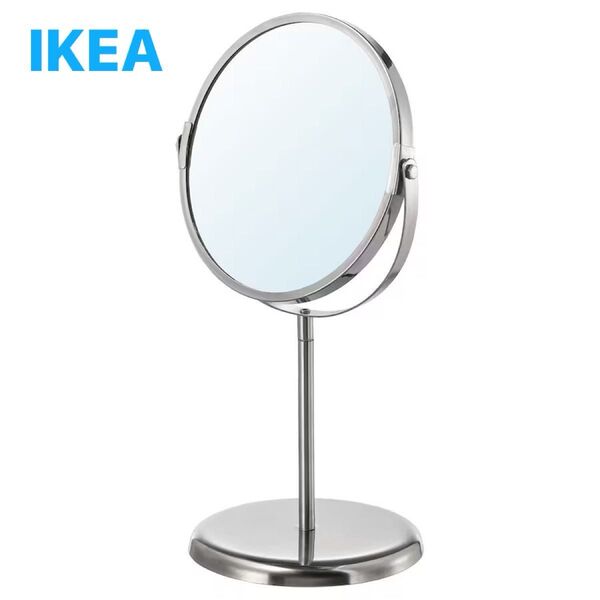 【新品・未開封】 IKEA イケア トレンスーム 卓上ミラー 両面ミラー スタンドミラー 拡大鏡 ステンレススチール