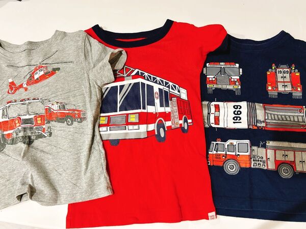 Tシャツ 半袖Tシャツ セット 消防車 乗り物