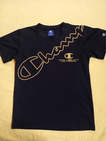 Champion Tシャツ 140 黒 ゴールドロゴ