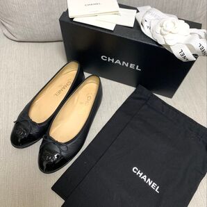 シャネル CHANEL バレエシューズ フラットシューズ ココマーク37 箱付