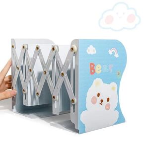 本立て ブックスタンド ひきこみ式の棚 伸縮自在 金属製 しろくま