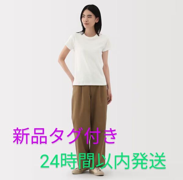 今季公式サイト 新品タグ付き 婦人 涼感汗じみしにくいクルーネック半袖Tシャツ Lサイズ