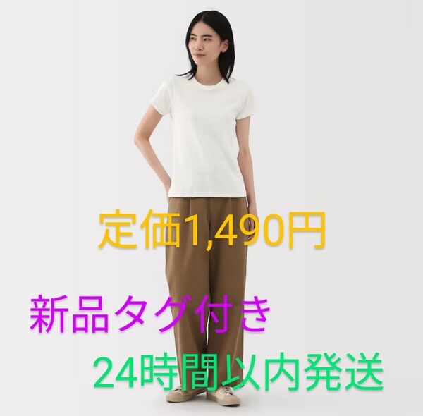 今季公式サイト 新品タグ付き 婦人 涼感汗じみしにくいクルーネック半袖Tシャツ Lサイズ