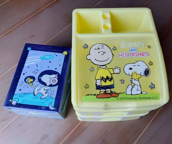 昭和レトロ★2個セット スヌーピーSNOOPY 小物入れ プラスチックチェスト サンリオ