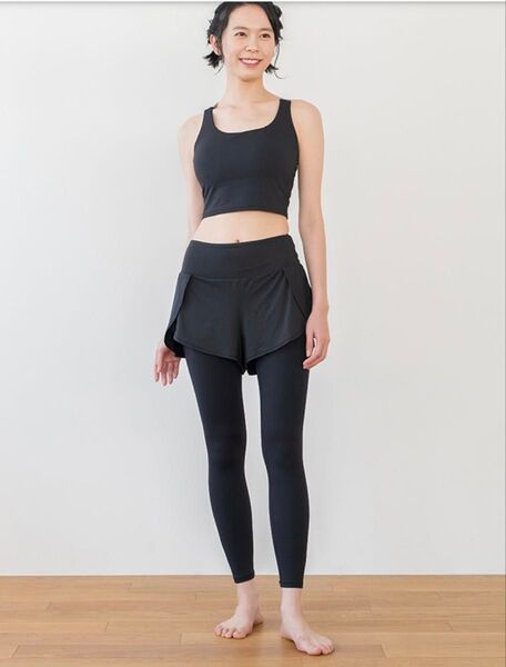 SUKALA ショートパンツ付きレギンス ブラック サイズL ラバ ヨガ ピラティス ②