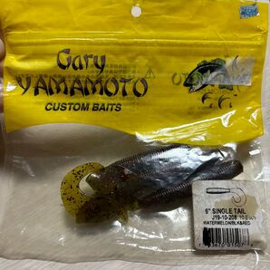 8 Gary YAMAMOTO SINGLE TAIL 6インチ 3個 J19-10-208 ゲーリーヤマモト バス釣り ワーム