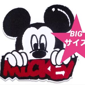 ビッグワッペン ミッキーマウス ミッキー ディズニー ワッペン TDL アップリケ パイル 大きめ