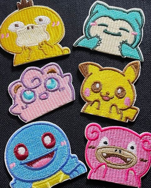 アイロンワッペン 6枚セット ポケモン ピカチュウ ヤドン ゼニガメ プリン カビゴン コダック 入園 入学 ポケットモンスター