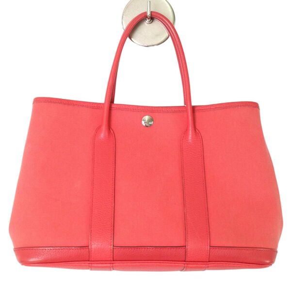 HERMES エルメス キャンバス ハンドバッグ ピンク A-7548
