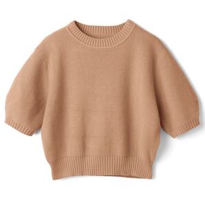 GRL グレイル パフスリーブニットトップス 七分袖 半袖 オレンジ M