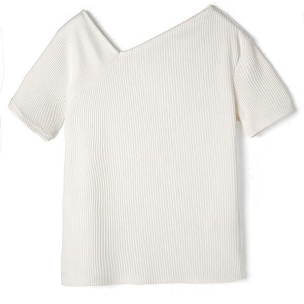 GRL ショルダーカットリブニット半袖トップス オフホワイト F