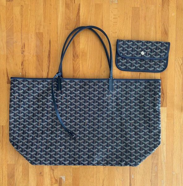 【美品】Goyard ゴヤールサンルイGM ネイビー トートバッグ