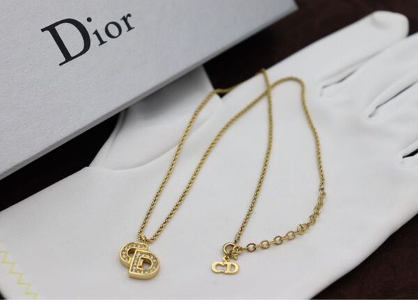 【美品】Christian Dior ネックレス ストーン ロゴ ヴィンテージ アクセサリー C28 ishopqp