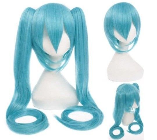 初音ミク コスプレ 水色 ロング ツインテール ウィッグ
