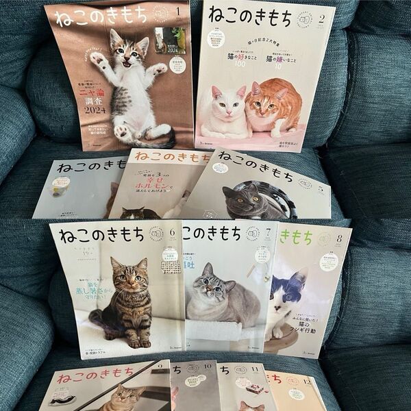 ねこのきもち 2024年 1〜12月号 まとめ売り 2025年度 岩合光昭さんのカレンダー付き