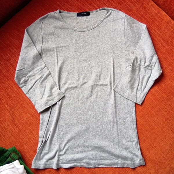 グローバルワーク 5分丈Tシャツ Mサイズ グレー メンズ