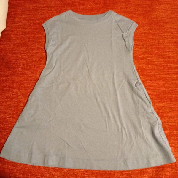 ユニクロ UNIQLO ノースリーブワンピース ブルー 110㎝ 女の子 女児