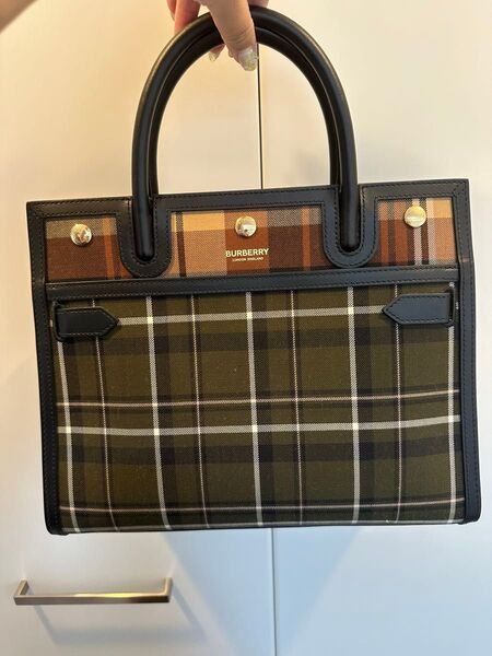 バーバリー ハンドバッグ レザー チェック柄 LONDON BURBERRY 新品