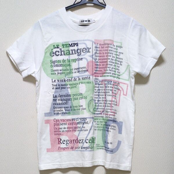 CLEF DE SOL 半袖 プリントTシャツ Lサイズ 白 クレドソル