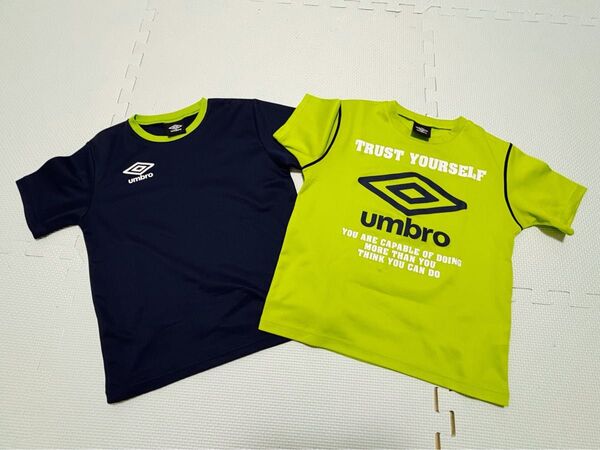 umbro アンブロ 半袖Tシャツ 2枚セット キッズ 子供服 スポーツウェア 130 ネイビー イエロー