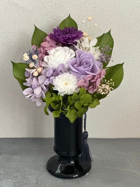 プリザーブドフラワー御供えの花 プリザーブドフラワー クリアケース入り