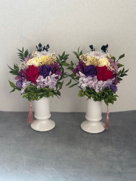 プリザーブドフラワー仏花一対