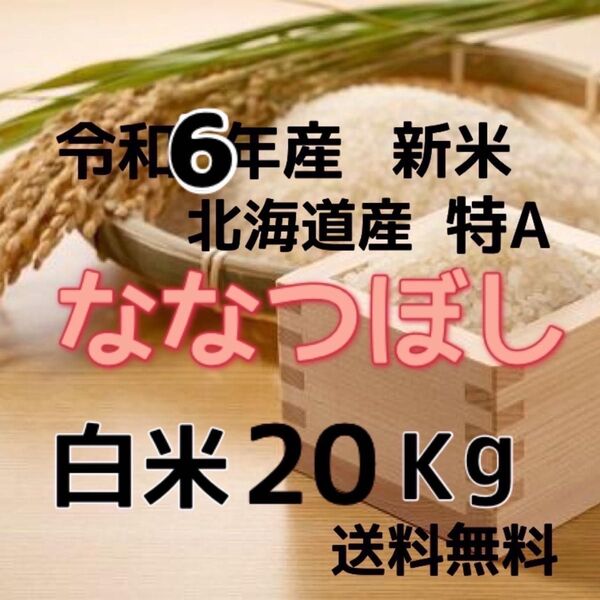 【新米】令和6年産 北海道米 ななつぼし 白米 20kg