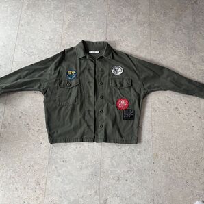 moussy ワッペン付きカーキシャツアウターレディース フリーサイズ