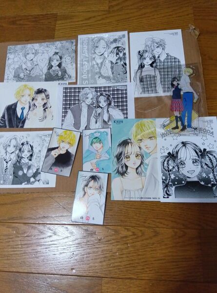 ハニーレモンソーダ特典 イラストペーパー イラストカードとアニメハニーレモンソーダアクリルスタンド セット