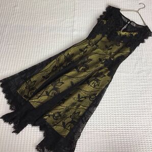 美品【FRAY I.D /フレイアイディ】レースワンピース 0(S) 2way スカラップ ドレス 結婚式 オケージョン